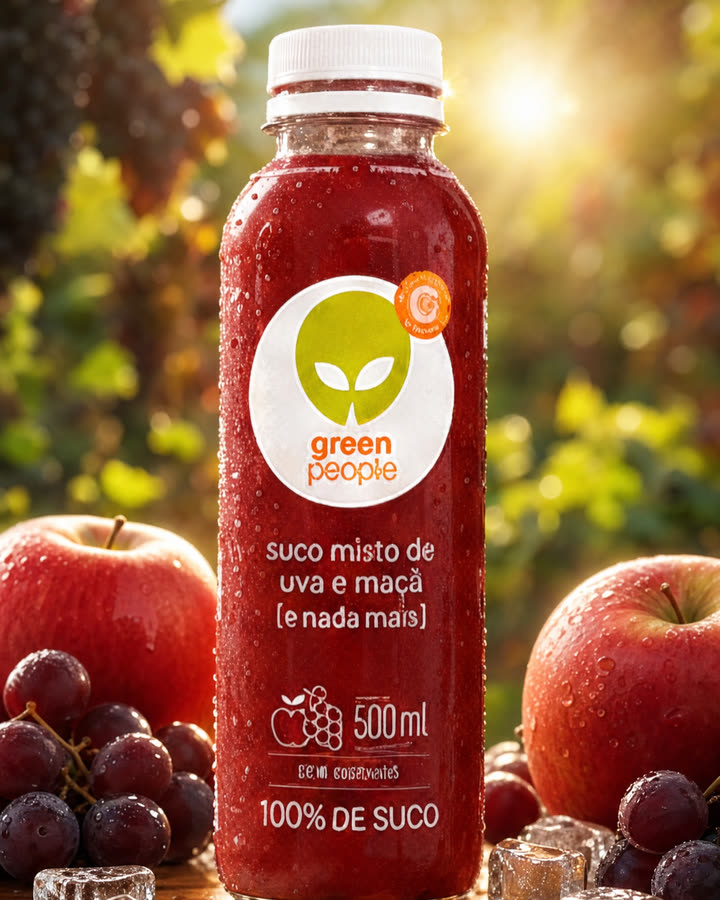 Foto de referência do suco de uva e maçã Green People