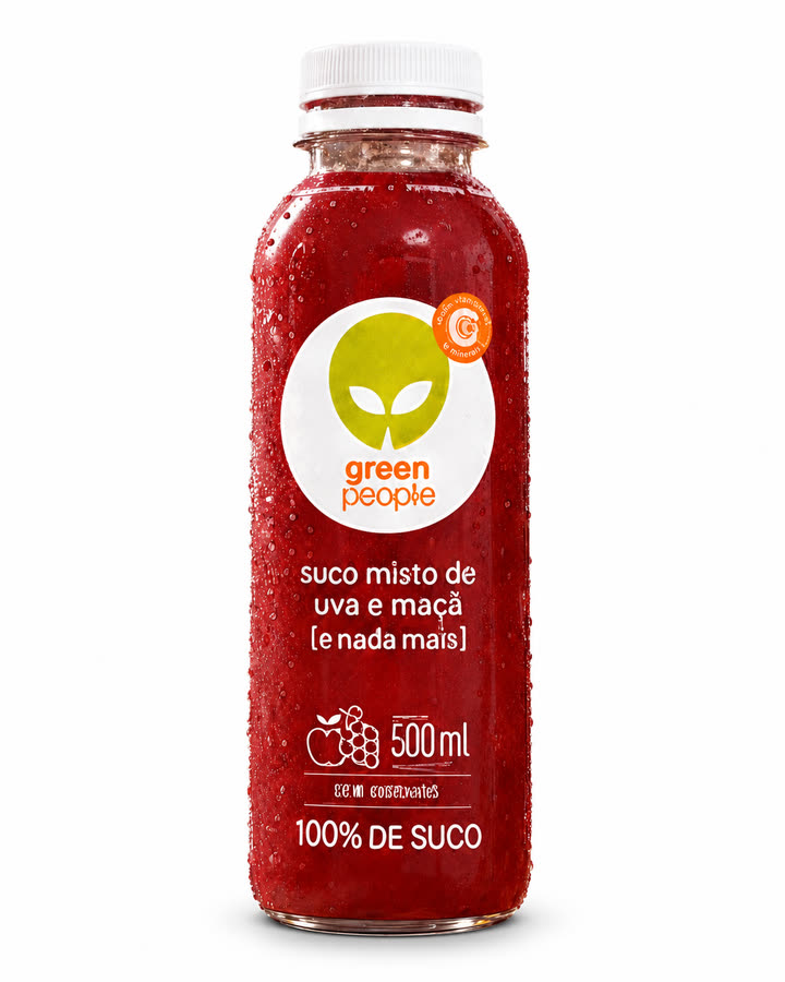 O mesmo suco em fundo branco puro